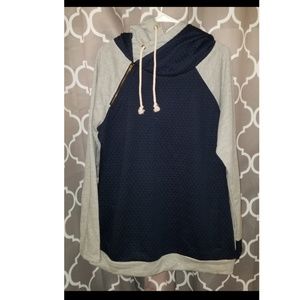 Navy Quilted Hoodie. NWT